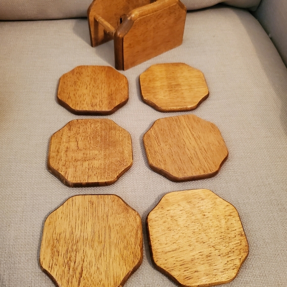 Wooden Coasters and Holder - Picture 3 of 7